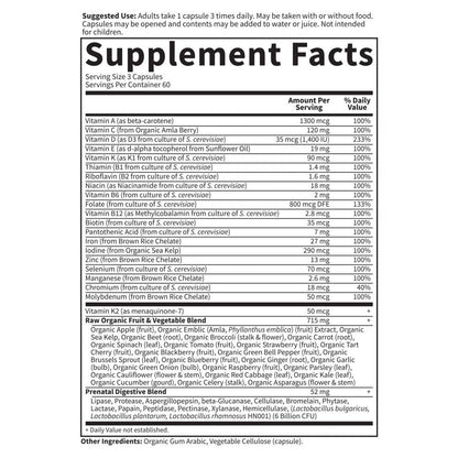 Garden Of Life, Raw Vitamin Code Prenatal, 180 Vegetarian Capsules - PrimeBioHealth - canada supplements