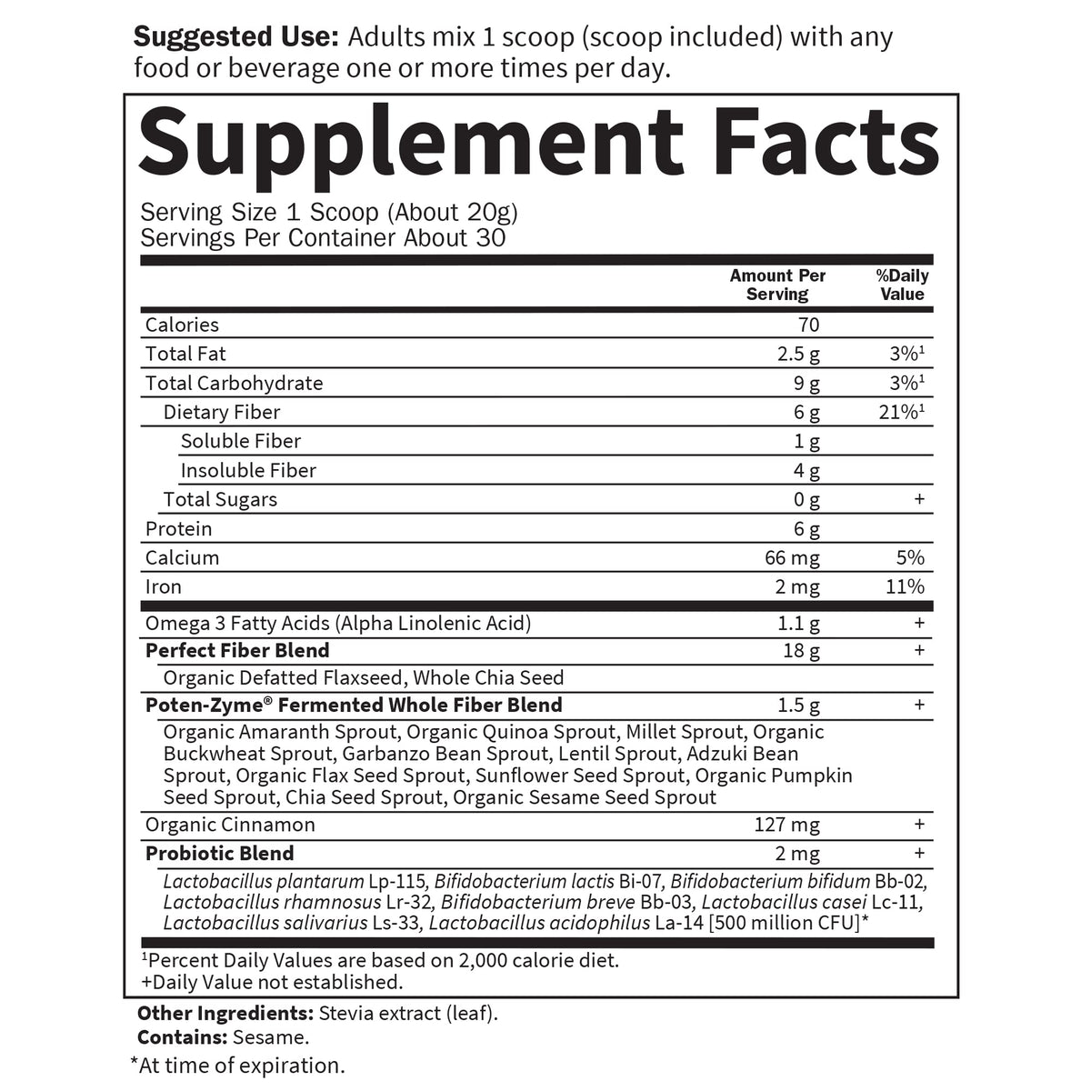 Garden of Life Super Seed - Vegetarian Whole Food Fiber Supplement with Protein and Omega 3, 5oz (600g) Powder - PrimeBioHealth - canada supplements
