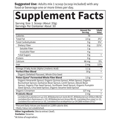 Garden of Life Super Seed - Vegetarian Whole Food Fiber Supplement with Protein and Omega 3, 5oz (600g) Powder - PrimeBioHealth - canada supplements