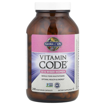 Garden of Life Vitamin Code Multivitamin for Women 50 & Over, B Vitamins, A, C, D3, E & K, CoQ10, Probiotics & Enzymes - PrimeBioHealth - canada supplements
