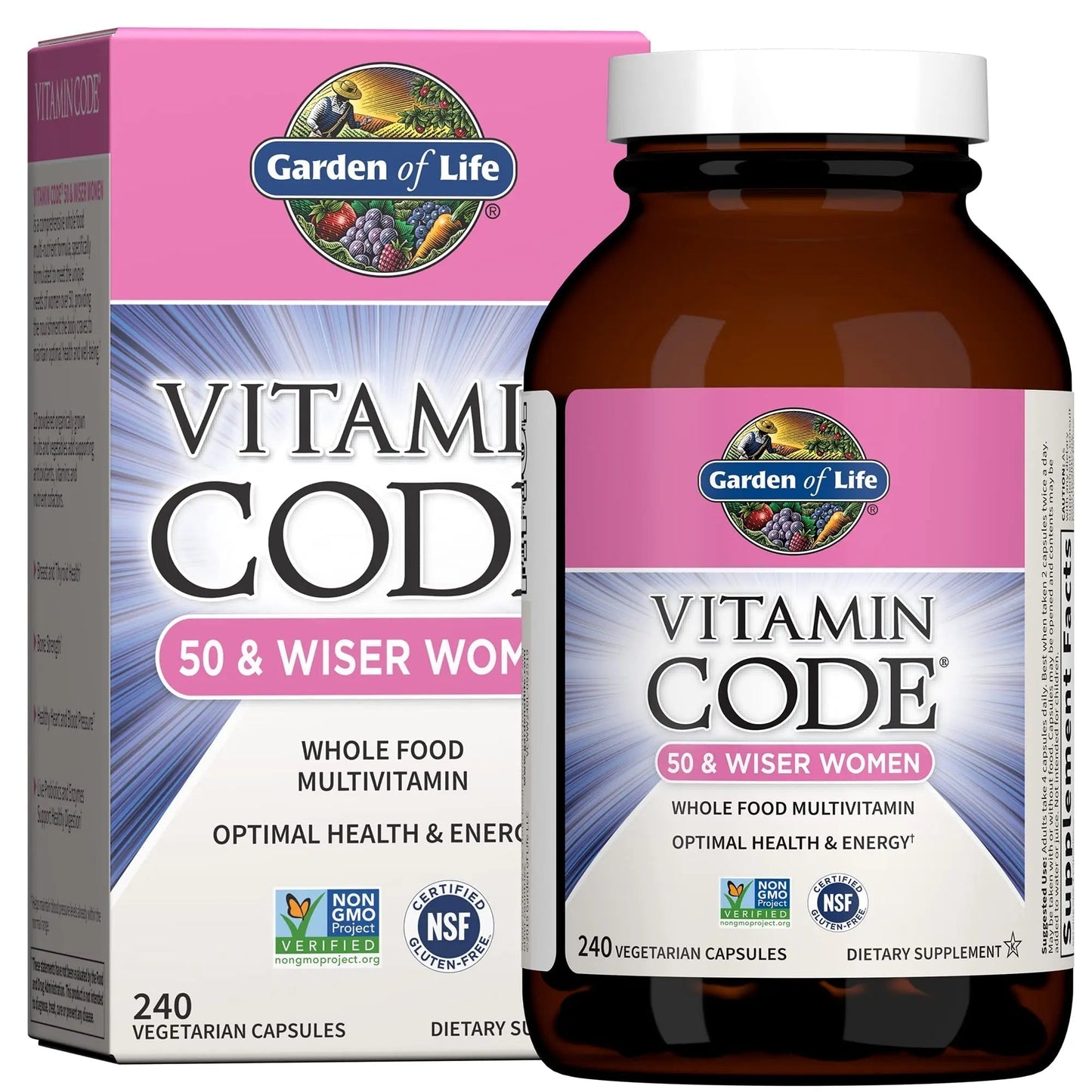 Garden of Life Vitamin Code Multivitamin for Women 50 & Over, B Vitamins, A, C, D3, E & K, CoQ10, Probiotics & Enzymes - PrimeBioHealth - canada supplements