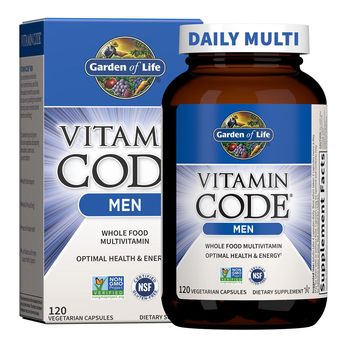 Garden of Life Vitamin Code Whole Food Multivitamin for Men - 120 Capsules, Vitamins for Men, Fruit & Veggie Blend and Probiotics for Energy - PrimeBioHealth - canada supplements