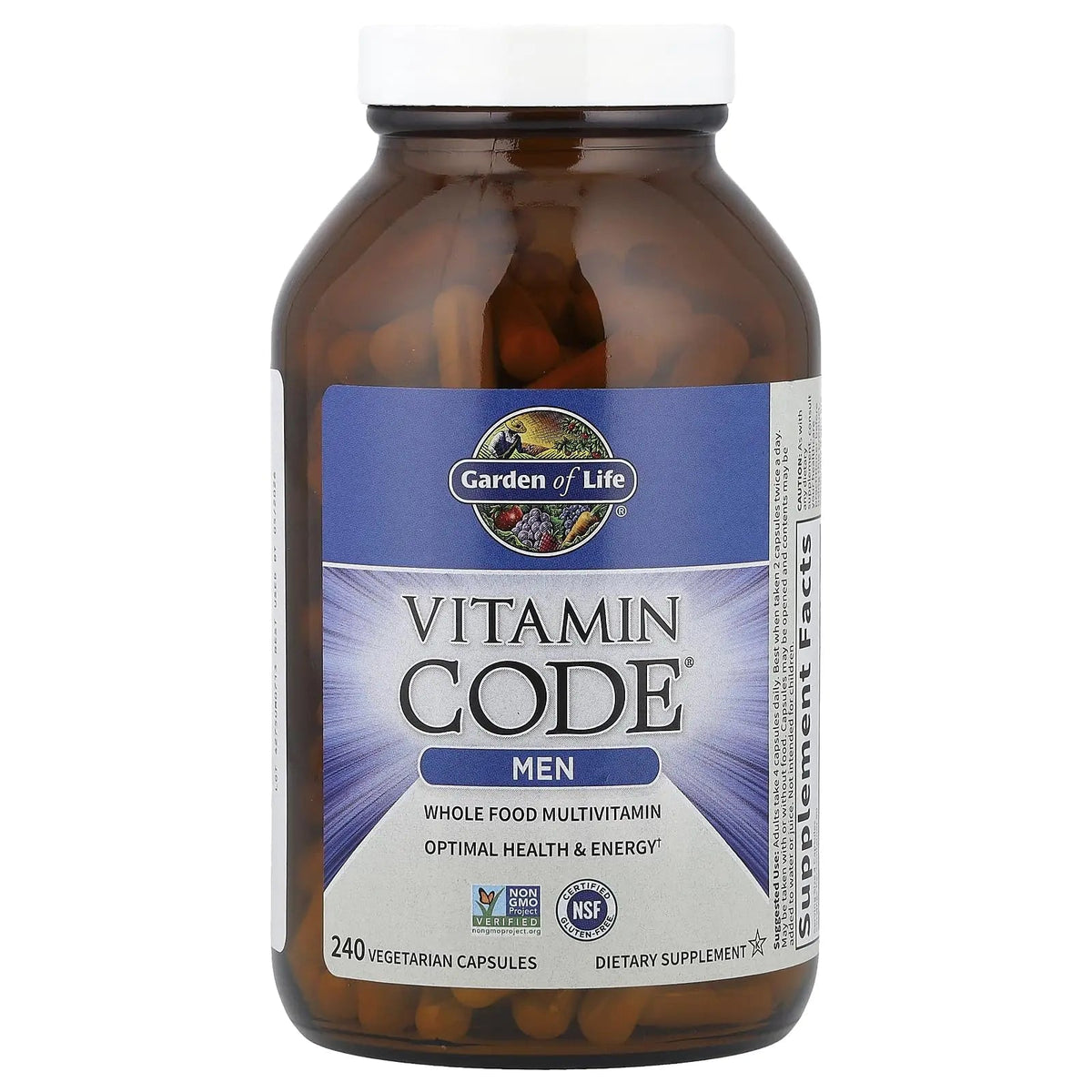 Garden of Life Vitamin Code, Whole Food Multivitamin for Men, 240 Vegetarian Capsules - PrimeBioHealth - canada supplements