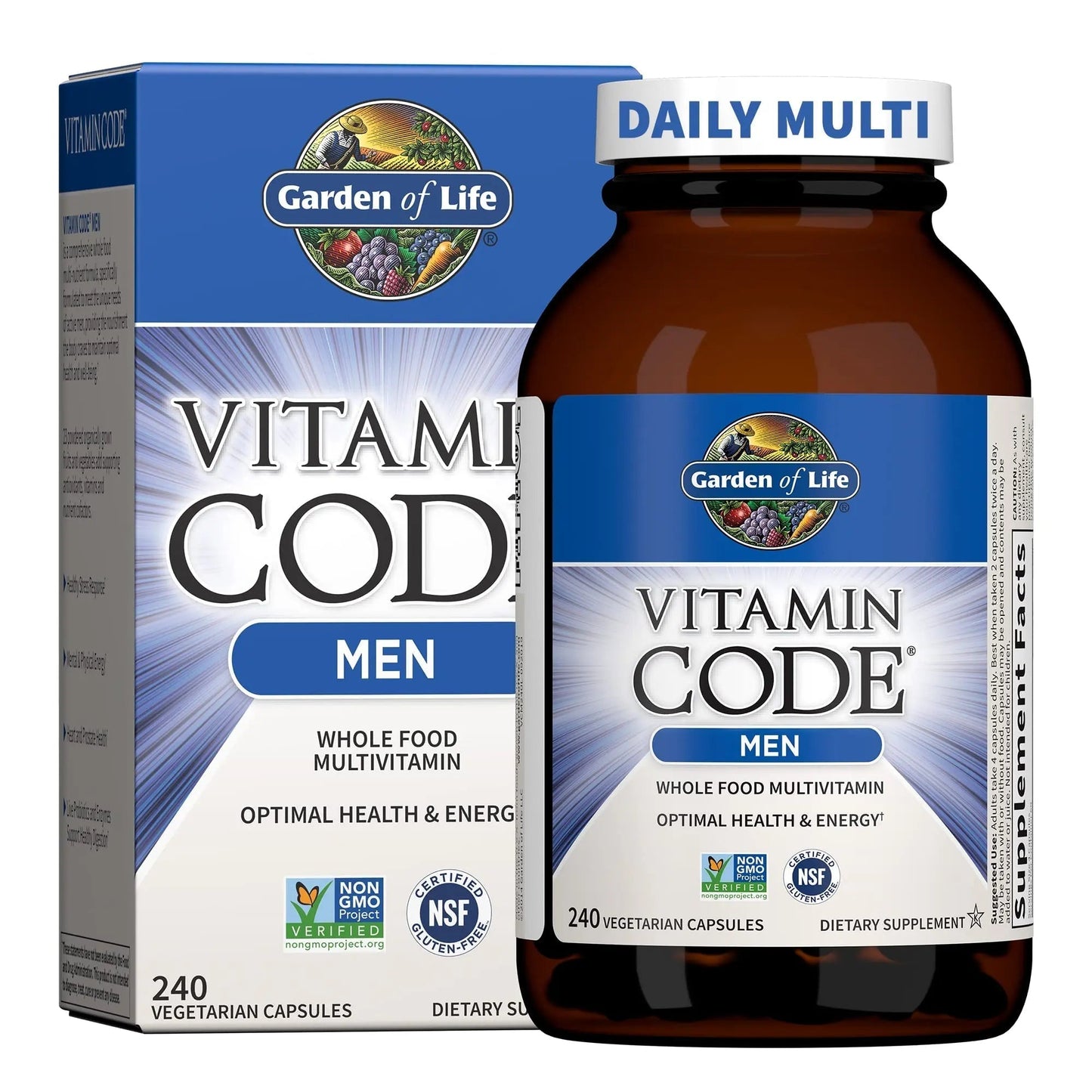 Garden of Life Vitamin Code, Whole Food Multivitamin for Men, 240 Vegetarian Capsules - PrimeBioHealth - canada supplements