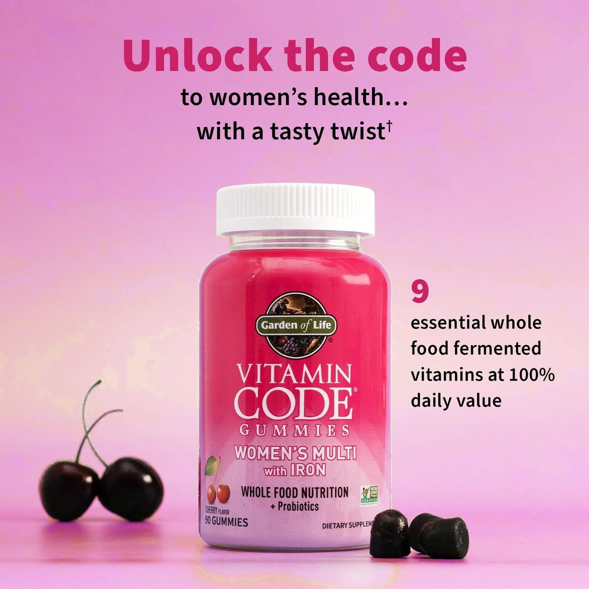 Garden of Life Vitamin Code Women’s Multivitamin Gummy with Iron: Folate, Biotin, D3 & B12 for Hair, Skin & Nails - PrimeBioHealth - canada supplements