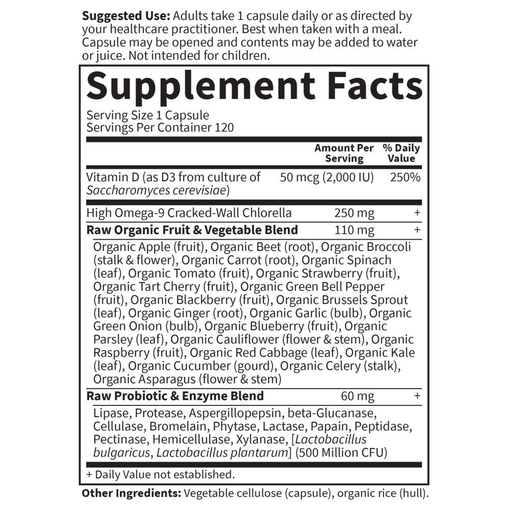 Garden of Life Vitamin D, Vitamin Code Raw D3, Vitamin D 2,000 IU, Raw Whole Food D3 Supplements with Chlorella, Fruit, Veggies & Probiotics - PrimeBioHealth - canada supplements
