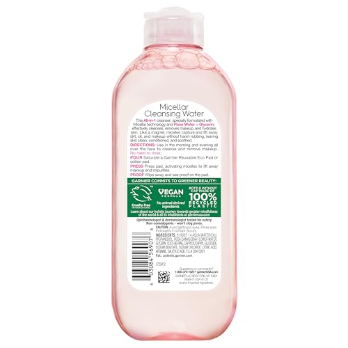 Garnier Micellar Water with Rose Water and Glycerin, Hydrating Facial Cleanser & Makeup Remover, For All Skin Types - PrimeBioHealth - canada supplements
