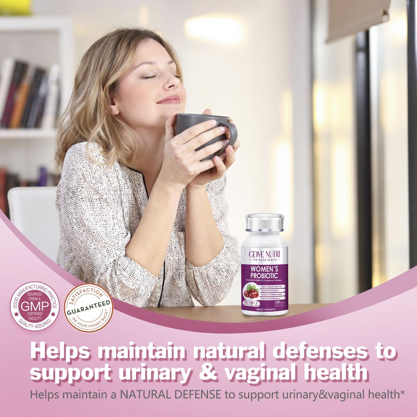 GDMENUTRI Women's Probiotics, 120 Tablets 120 Billion CFU 18 Strains, Contains Organic Prebiotic Cranberry, Probiotic Supplement for Digestion, - PrimeBioHealth - canada supplements