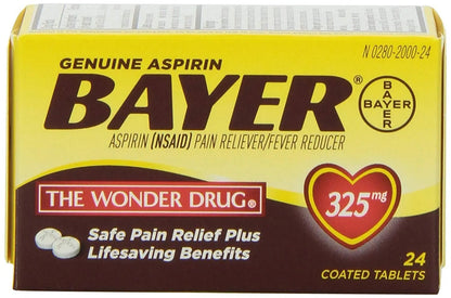 Genuine Bayer Aspirin 325mg Tablets, 24-Count (Pack of 2) - PrimeBioHealth - canada supplements