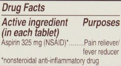 Genuine Bayer Aspirin 325mg Tablets, 50-Count (Pack of 2) - PrimeBioHealth - canada supplements