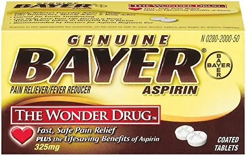 Genuine Bayer Aspirin 325mg Tablets, 50-Count (Pack of 2) - PrimeBioHealth - canada supplements