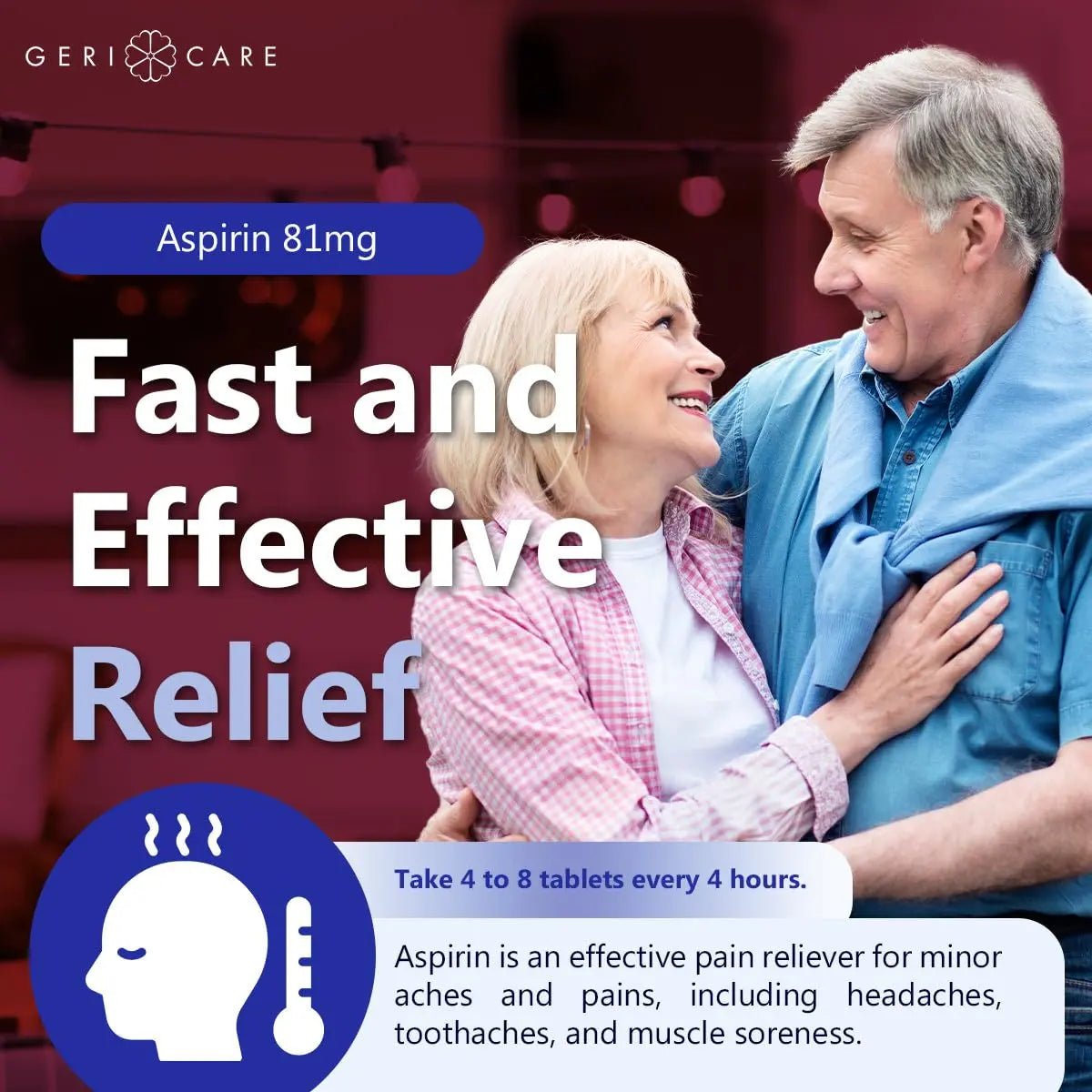 GeriCare Aspirin 81mg Adult Low Dose, Pain Reliever - Enteric Coated Tablets for Enhanced Absorption and Gentle Digestion – Supports Blood Flow, Reduces Inflammation, 300 Count (Pack of 1) - PrimeBioHealth - canada supplements