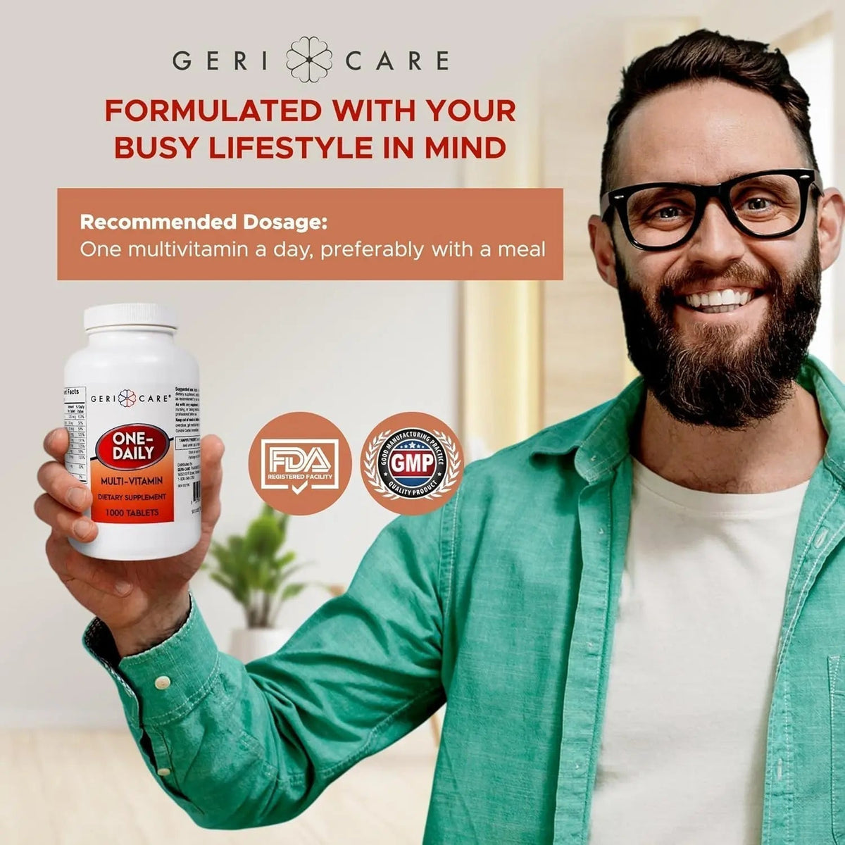 GeriCare Multivitamin Supplement Tablets, (Bottle of 1000) - PrimeBioHealth - canada supplements