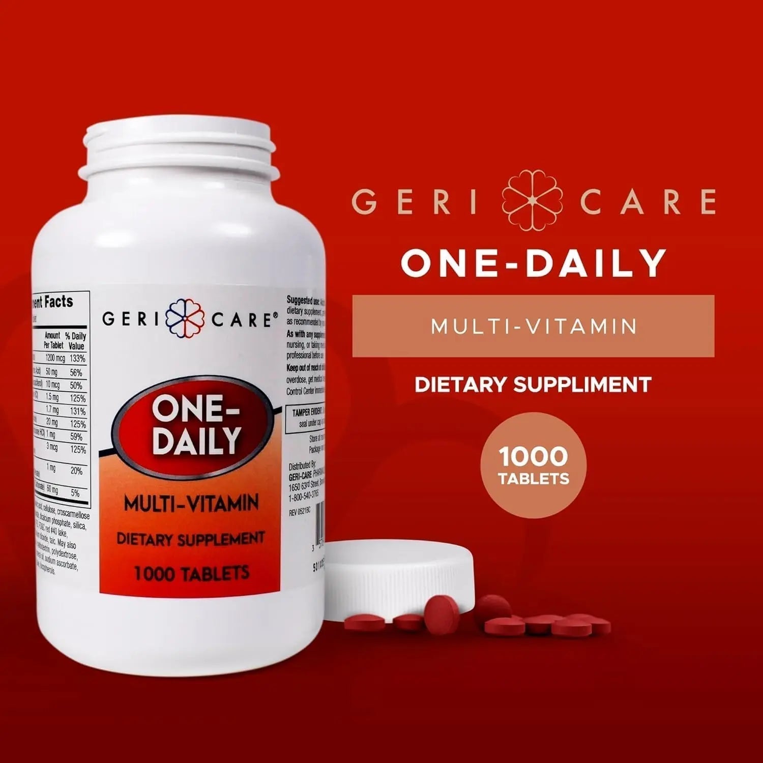 GeriCare Multivitamin Supplement Tablets, (Bottle of 1000) - PrimeBioHealth - canada supplements