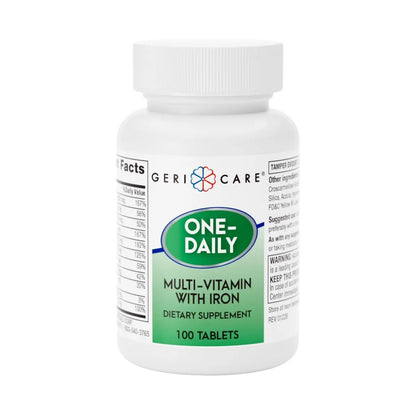 GeriCare One-Daily Multi-Vitamin with Iron Tablets,100 Count (Pack of 1) - PrimeBioHealth - canada supplements