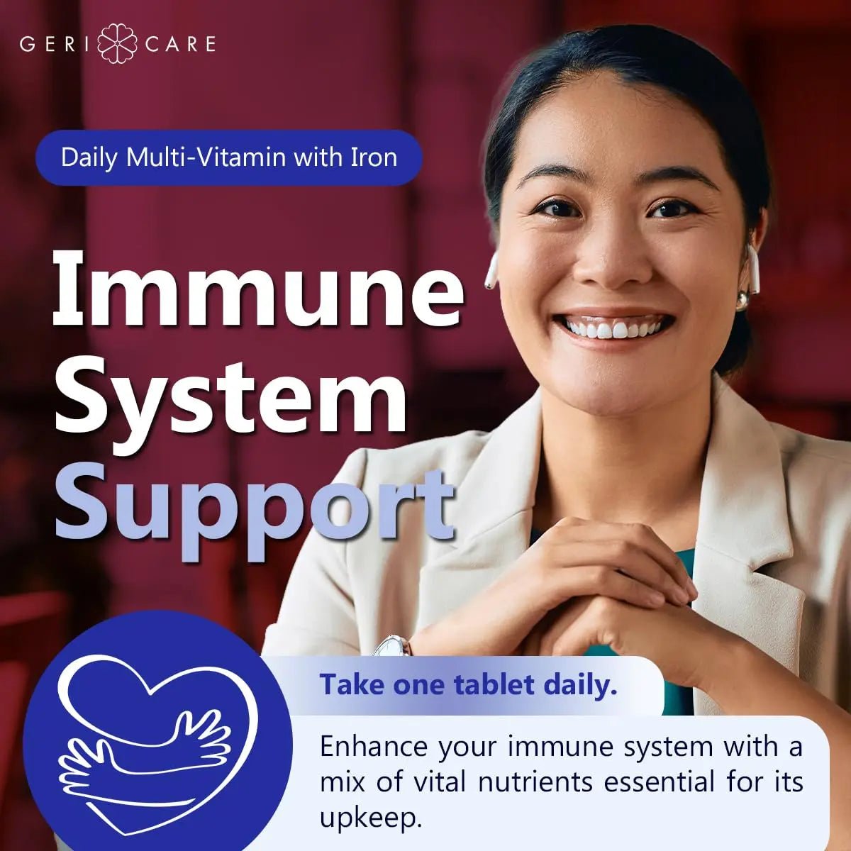 GeriCare One-Daily Multi-Vitamin with Iron Tablets,100 Count (Pack of 1) - PrimeBioHealth - canada supplements