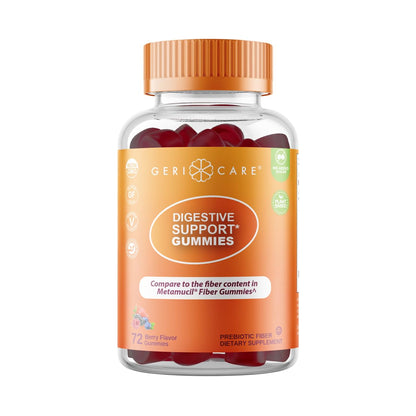 GeriCare Prebiotic Digestive Support, Gummies Compare to Metamucil Fiber Gummies, Berry Flavor, 72 Count, Plant-Based Fiber for Gut Health, Non-GMO, - PrimeBioHealth - canada supplements