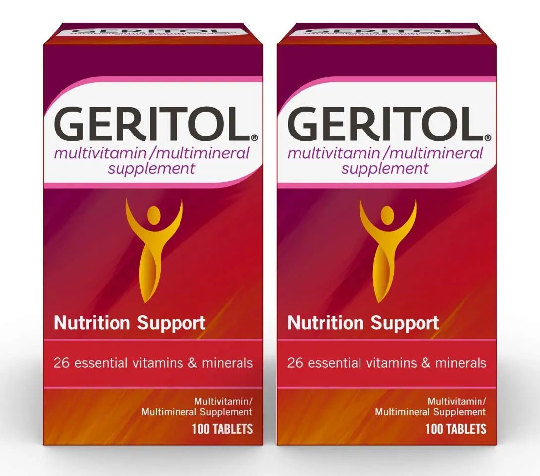 Geritol Multi-Vitamin Nutritional Support Tablets, Balance of 26 Essential Vitamins and Minerals, 100-Count Bottles (Pack of 2) - PrimeBioHealth - canada supplements