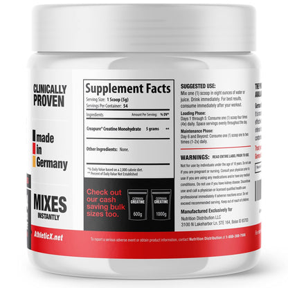 German Creatine - Micronized Creatine Monohydrate Powder, 99.99% Pure Creapure for Muscle Growth, Strength & Performance, Supports Muscle Recovery, 3rd Party Tested - PrimeBioHealth - canada supplements