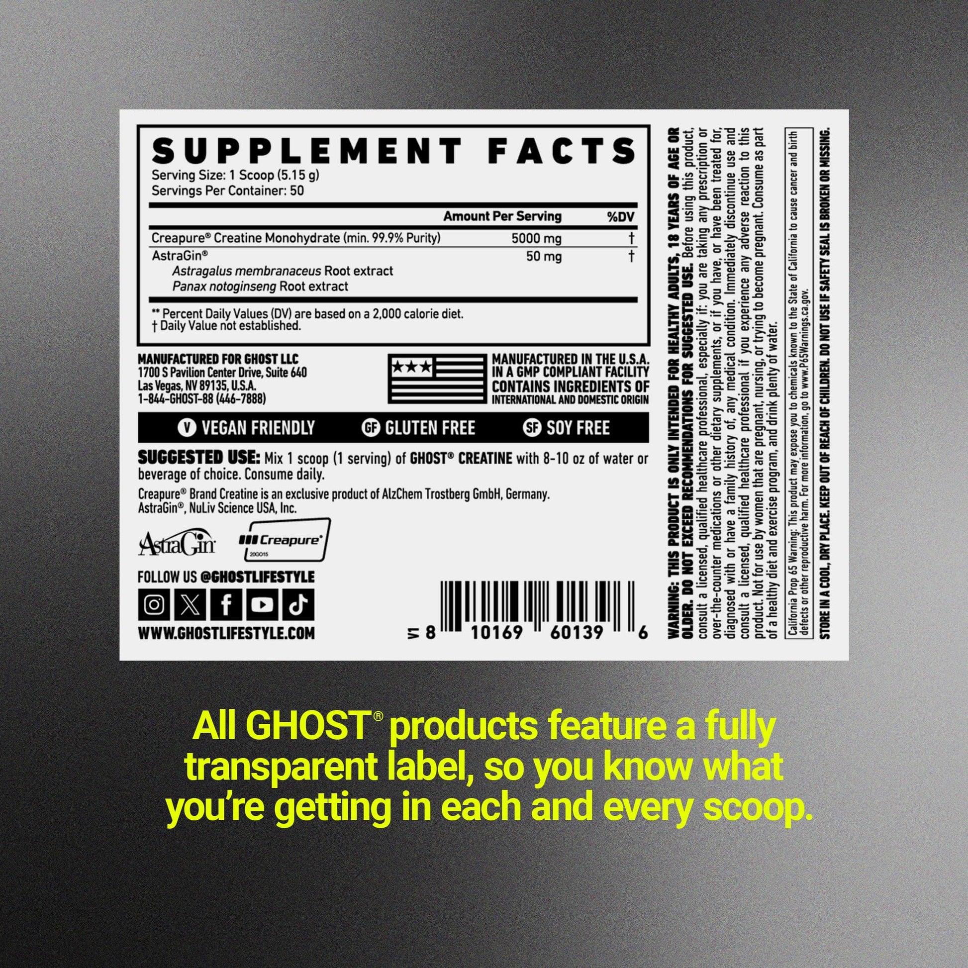 GHOST Basics Creatine Monohydrate Powder for Men & Women – 5G Creapure Creatine Workout Supplement for Muscle Gain – Vegan, Soy Free & Gluten Free - 50 Servings - PrimeBioHealth - canada supplements
