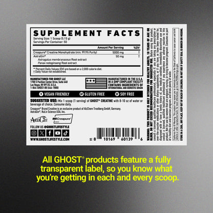 GHOST Basics Creatine Monohydrate Powder for Men & Women – 5G Creapure Creatine Workout Supplement for Muscle Gain – Vegan, Soy Free & Gluten Free - 50 Servings - PrimeBioHealth - canada supplements