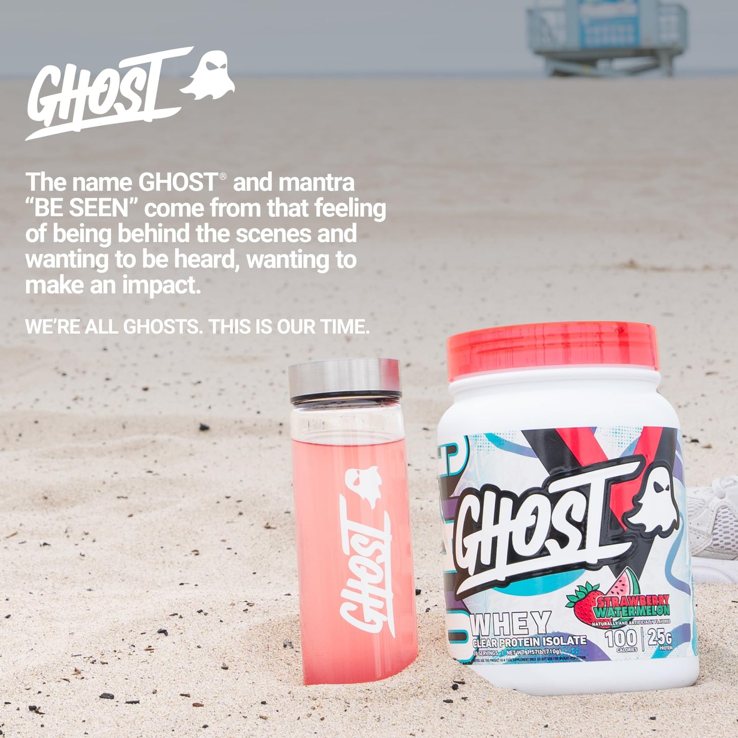 GHOST Clear Whey Isolate Protein Powder, Strawberry Watermelon - 1.57 LB Tub, 25G of Whey Protein - Post Workout Drink for Muscle Gain & Recovery – Sugar Free, Soy Free & Zero Fat, 20 Servings - PrimeBioHealth - canada supplements