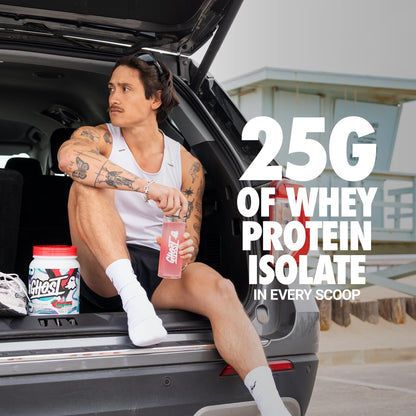 GHOST Clear Whey Isolate Protein Powder, Strawberry Watermelon - 1.57 LB Tub, 25G of Whey Protein - Post Workout Drink for Muscle Gain & Recovery – Sugar Free, Soy Free & Zero Fat, 20 Servings - PrimeBioHealth - canada supplements