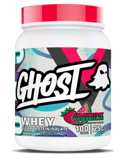 GHOST Clear Whey Isolate Protein Powder, Strawberry Watermelon - 1.57 LB Tub, 25G of Whey Protein - Post Workout Drink for Muscle Gain & Recovery – Sugar Free, Soy Free & Zero Fat, 20 Servings - PrimeBioHealth - canada supplements