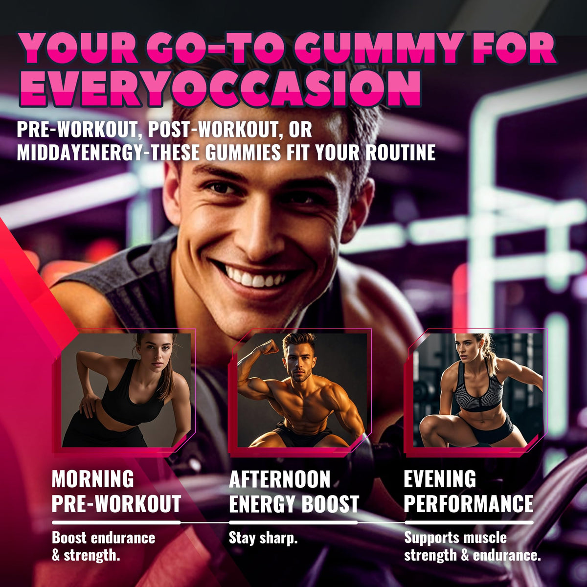 GlucoBio Creatine Monohydrate Gummies (5g) – Pre-Workout Energy & Muscle Growth Support for Men & Women - PrimeBioHealth - canada supplements