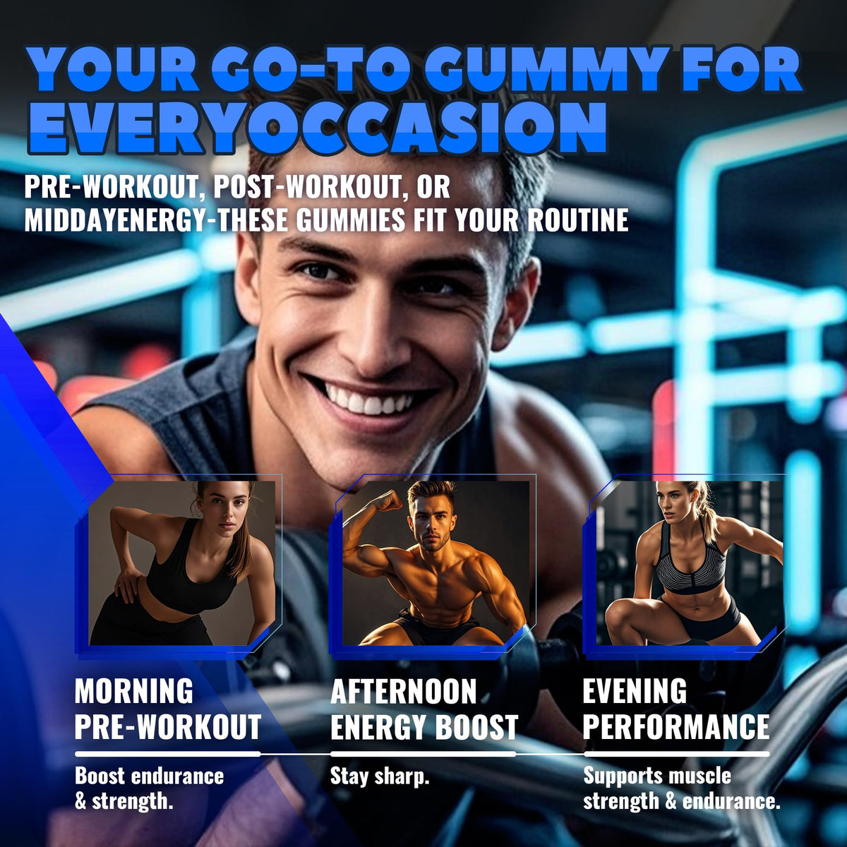GlucoBio Creatine Monohydrate Gummies (5g) – Pre-Workout Energy & Muscle Growth Support for Men & Women - PrimeBioHealth - canada supplements