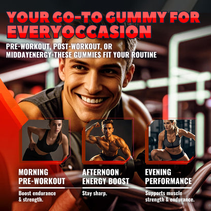 GlucoBio Creatine Monohydrate Gummies (5g) – Pre-Workout Energy & Muscle Growth Support for Men & Women - PrimeBioHealth - canada supplements