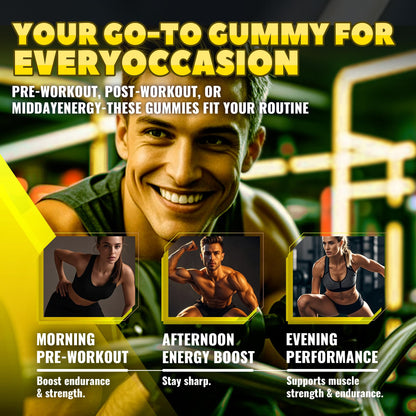 GlucoBio Creatine Monohydrate Gummies (5g) – Pre-Workout Energy & Muscle Growth Support for Men & Women | Pineapple Electrolyte Gummies (135 Count) - PrimeBioHealth - canada supplements