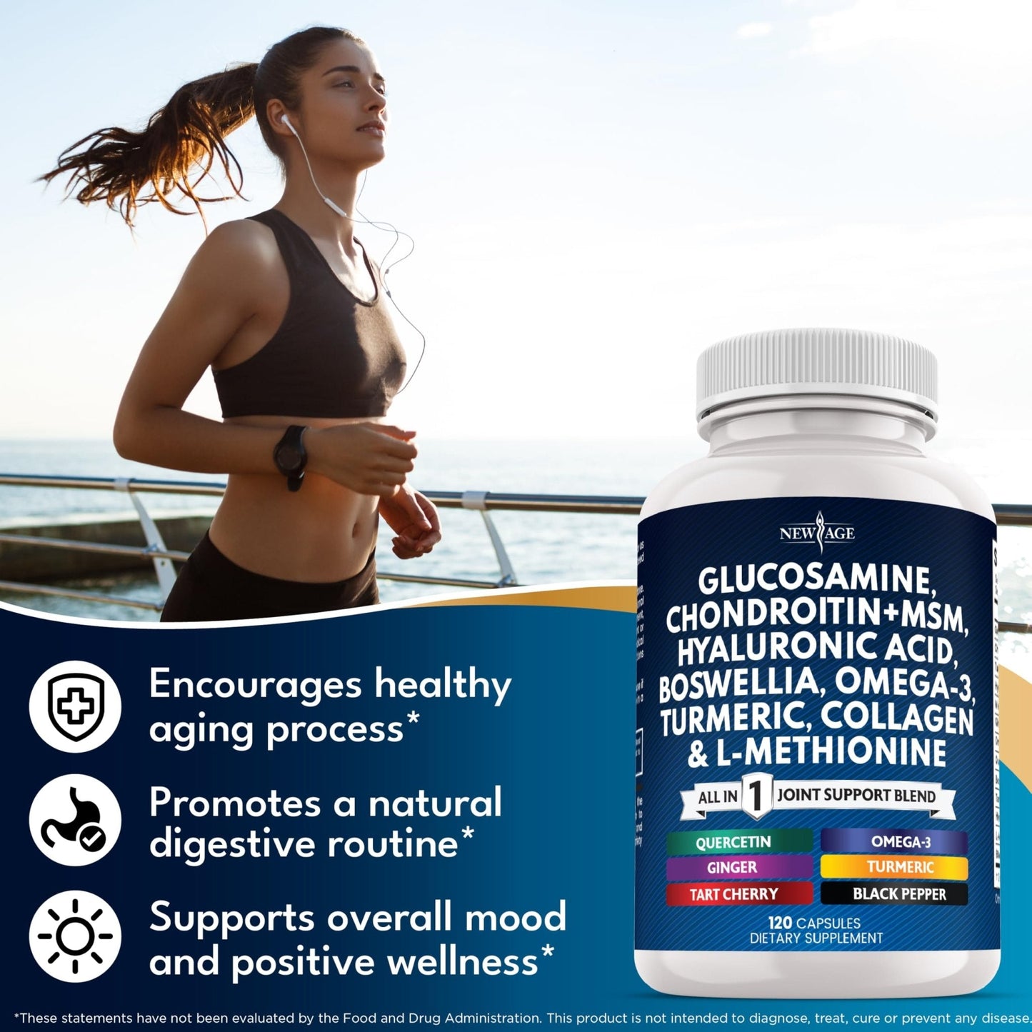 Glucosamine Chondroitin, MSM, Turmeric Curcumin, Collagen, Hyaluronic Acid, Omega 3 – Health Supplement for Men & Women – 240 Count - PrimeBioHealth - canada supplements