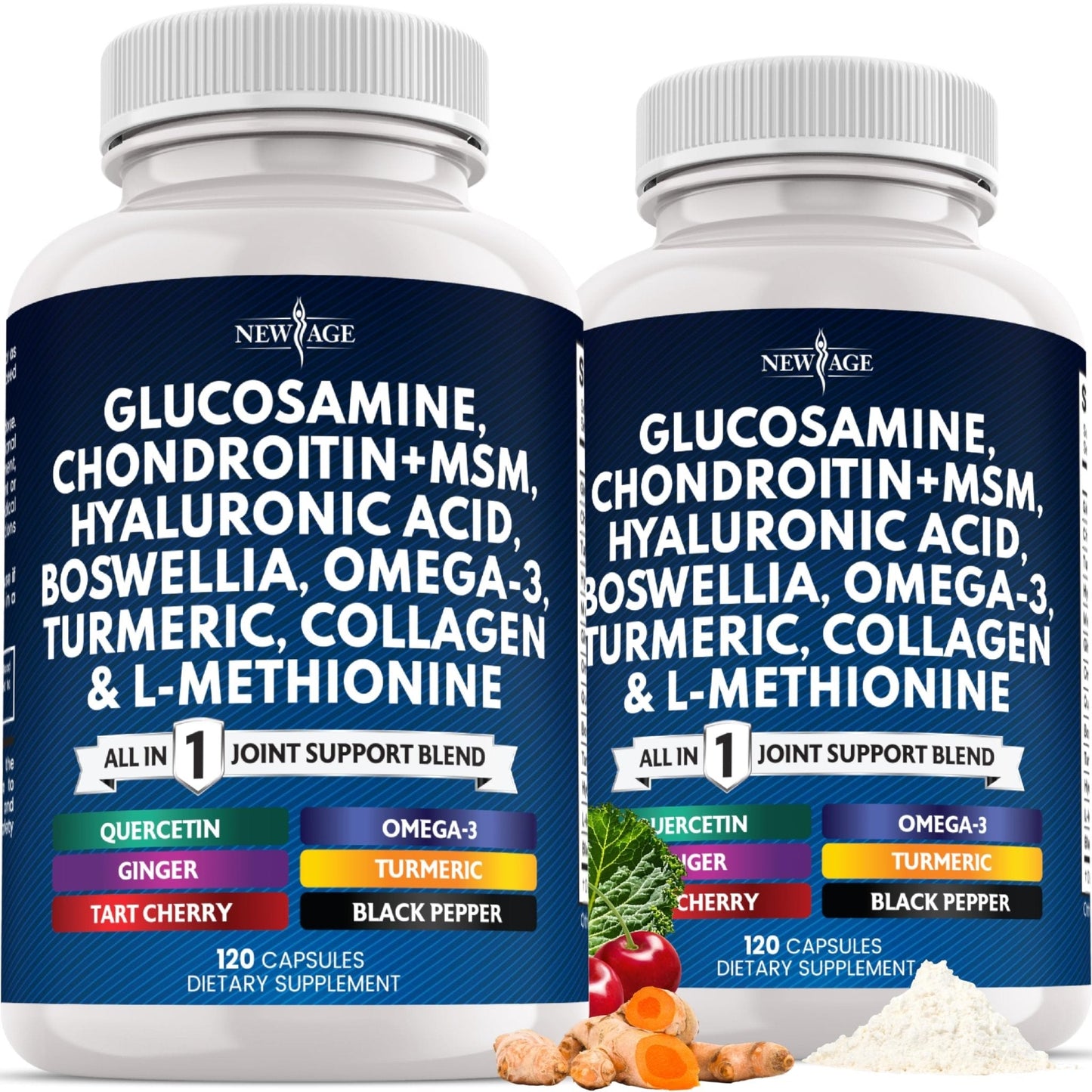 Glucosamine Chondroitin, MSM, Turmeric Curcumin, Collagen, Hyaluronic Acid, Omega 3 – Health Supplement for Men & Women – 240 Count - PrimeBioHealth - canada supplements