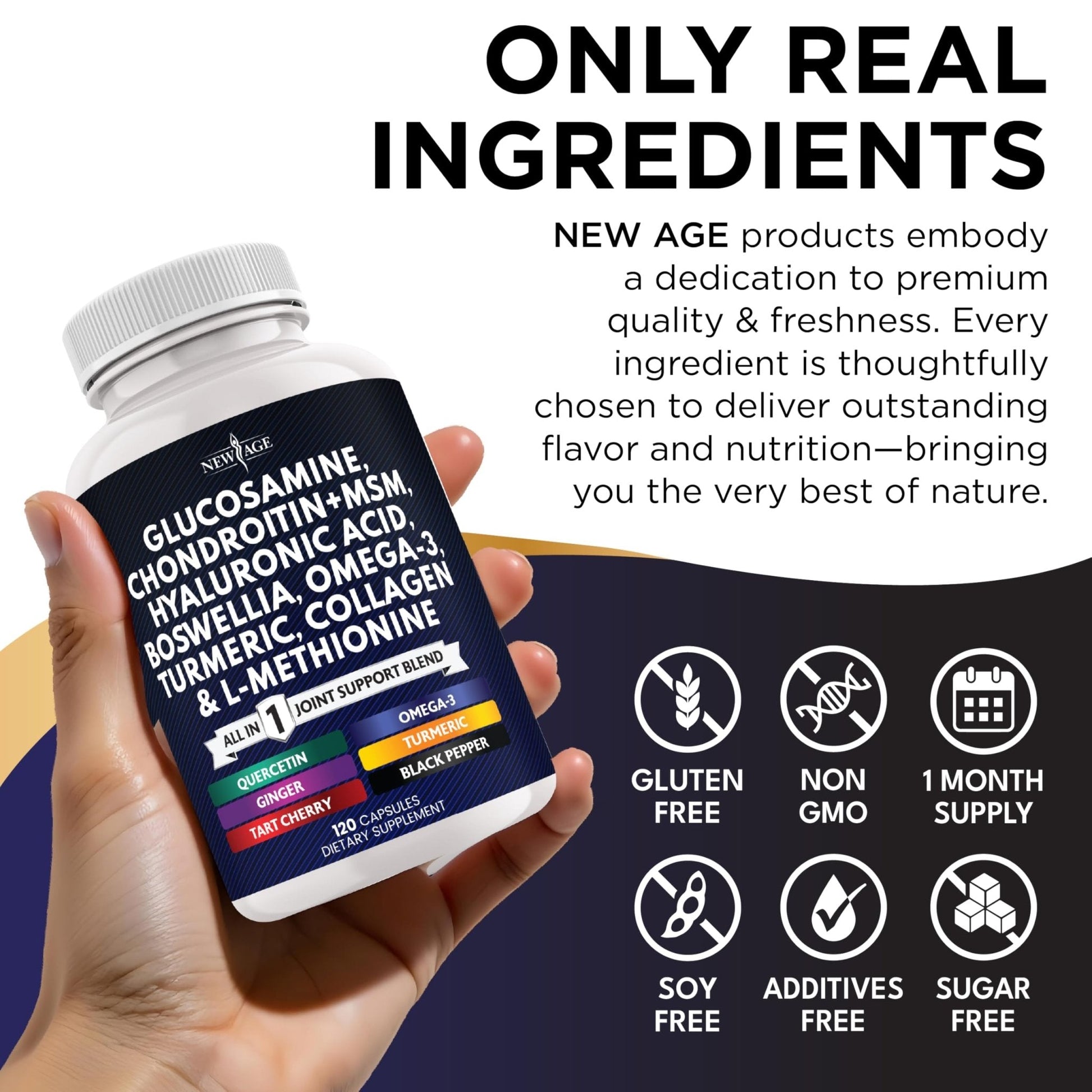 Glucosamine Chondroitin, MSM, Turmeric Curcumin, Collagen, Hyaluronic Acid, Omega 3 – Health Supplement for Men & Women – 240 Count - PrimeBioHealth - canada supplements