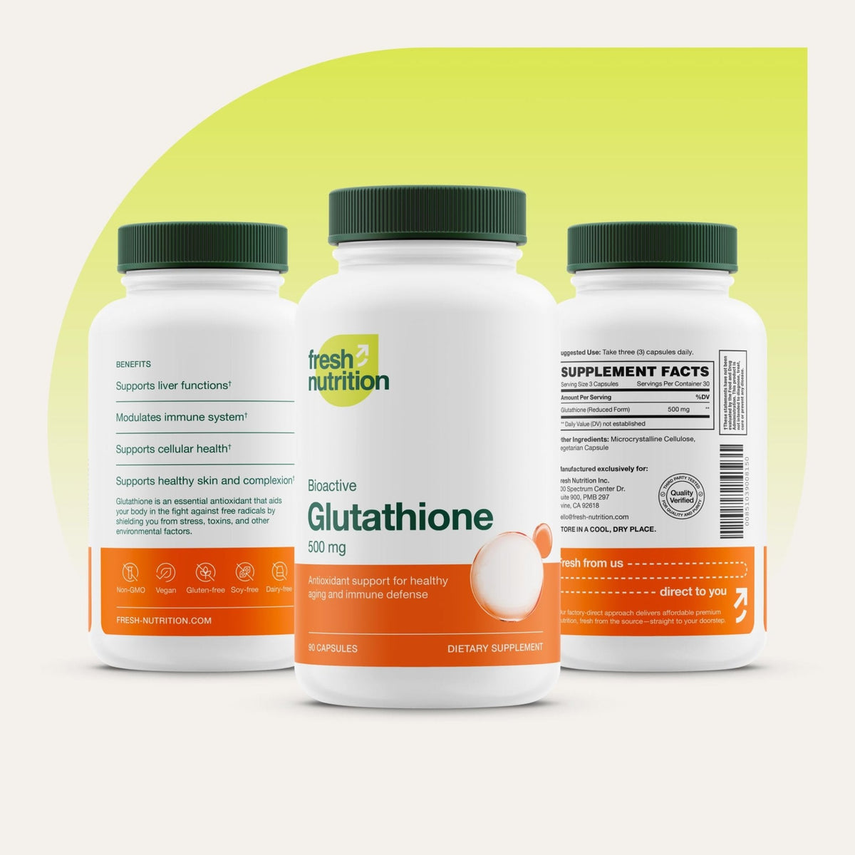 Glutathione Supplement Capsule - Strongest DNA Verified Glutathione Reduced - Vegan Friendly, Non GMO, Gluten & Soy Free - PrimeBioHealth - canada supplements
