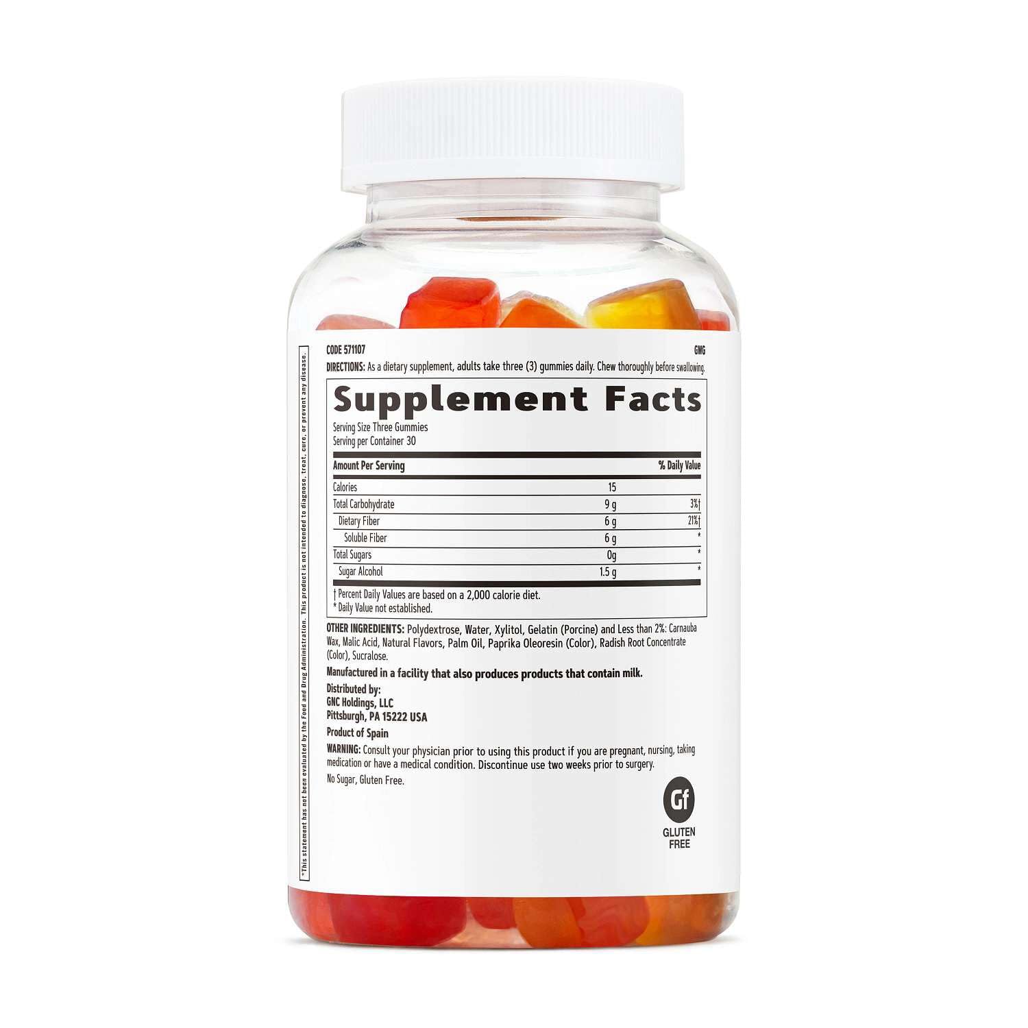 GNC Fiber 6g Gummy | Supports Healthy Digestion & Regularity | Mixed Fruit | 90 Count - PrimeBioHealth - canada supplements