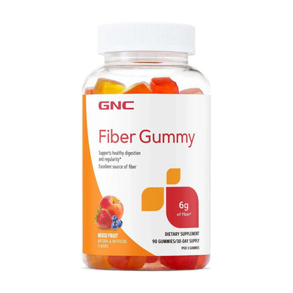 GNC Fiber 6g Gummy | Supports Healthy Digestion & Regularity | Mixed Fruit | 90 Count - PrimeBioHealth - canada supplements