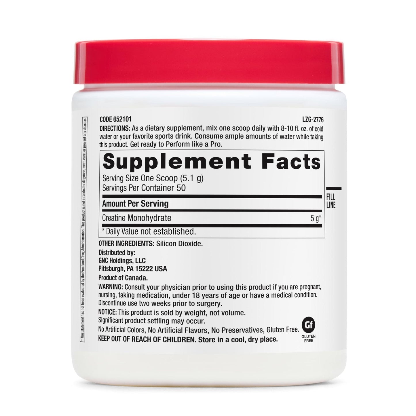 GNC Pro Performance Creatine Monohydrate Powder for Women & Men, 5g Creatine Per Serving, Muscle Building, Energy Production, Endurance, Performance, 50 Servings - PrimeBioHealth - canada supplements