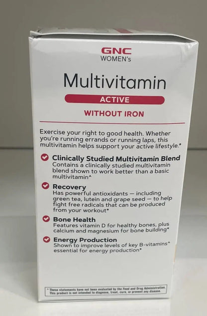 GNC Women's Multivitamin Active Without Iron, Supports an Active Lifestyle, 30+ Nutrient Formula, Promotes Bone & Joint Health - PrimeBioHealth - canada supplements