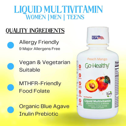 Go Healthy Liquid Vitamins for Women, Men, Teens | Vegan Vitamin & Mineral | High Absorption | Premium Liquid Multivitamin | - PrimeBioHealth - canada supplements