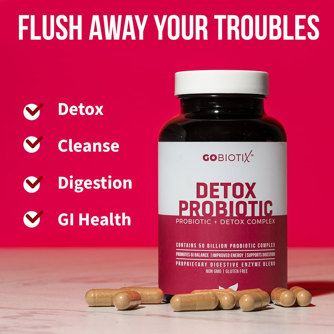 GOBIOTIX Detox Probiotic Supplement for Digestive Health - Milk Thistle, Turmeric, and Dandelion Root, Enzymes for Gut Health - PrimeBioHealth - canada supplements