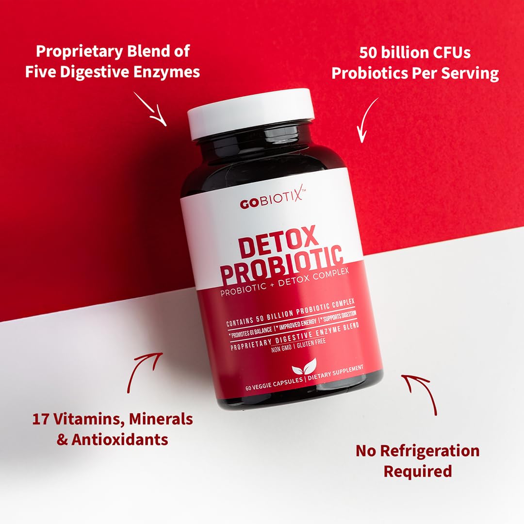 GOBIOTIX Detox Probiotic Supplement for Digestive Health - Milk Thistle, Turmeric, and Dandelion Root, Enzymes for Gut Health - PrimeBioHealth - canada supplements