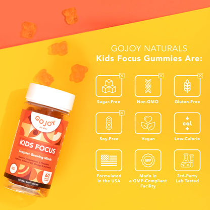 GOJOY NATURALS Kids Focus Gummies – Saffron, Magnesium Glycinate, L-Theanine & Inositol Supplement for Kids & Teens – Focus - PrimeBioHealth - canada supplements