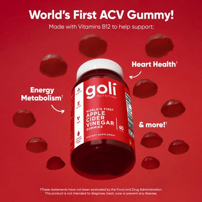 Goli Apple Cider Vinegar Gummies - Worlds First ACV Gummy with Vitamin B12, Beetroot & Pomegranate - PrimeBioHealth - canada supplements