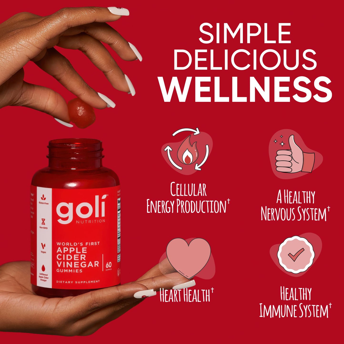 Goli Apple Cider Vinegar Gummies - Worlds First ACV Gummy with Vitamin B12, Beetroot & Pomegranate - PrimeBioHealth - canada supplements