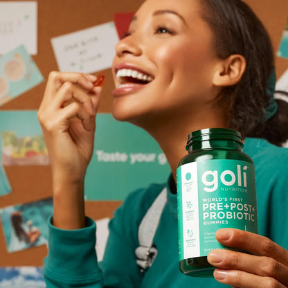 Goli Pre Pro Postbiotic Gummies - Worlds First 3-in-1 Formula with DE111 Probiotics, XOS Prebiotics, MCC1849 Postbiotics - Vegan, Non-GMO, - PrimeBioHealth - canada supplements