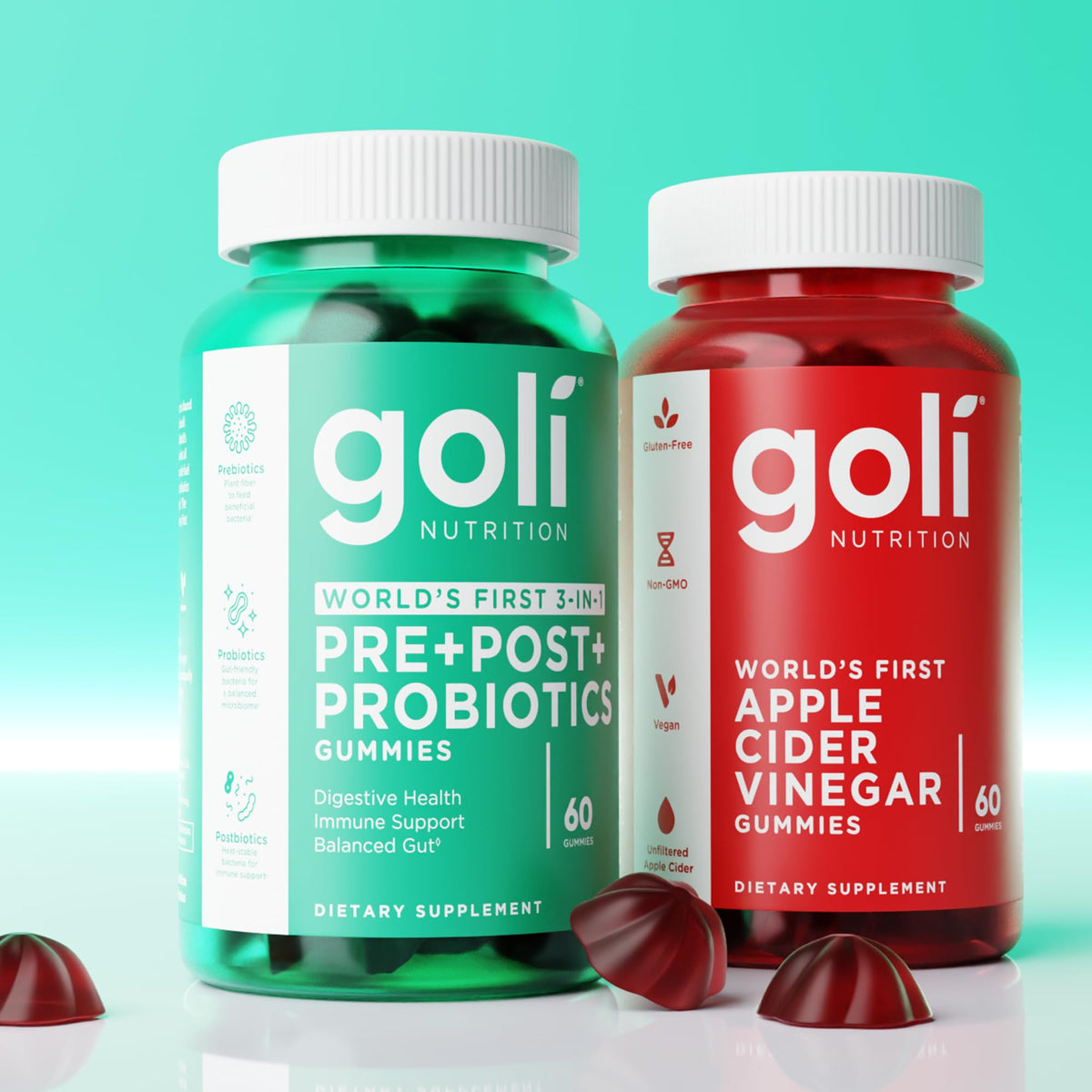 Goli Pre Pro Postbiotic Gummies - Worlds First 3-in-1 Formula with DE111 Probiotics, XOS Prebiotics, MCC1849 Postbiotics - Vegan, Non-GMO, - PrimeBioHealth - canada supplements