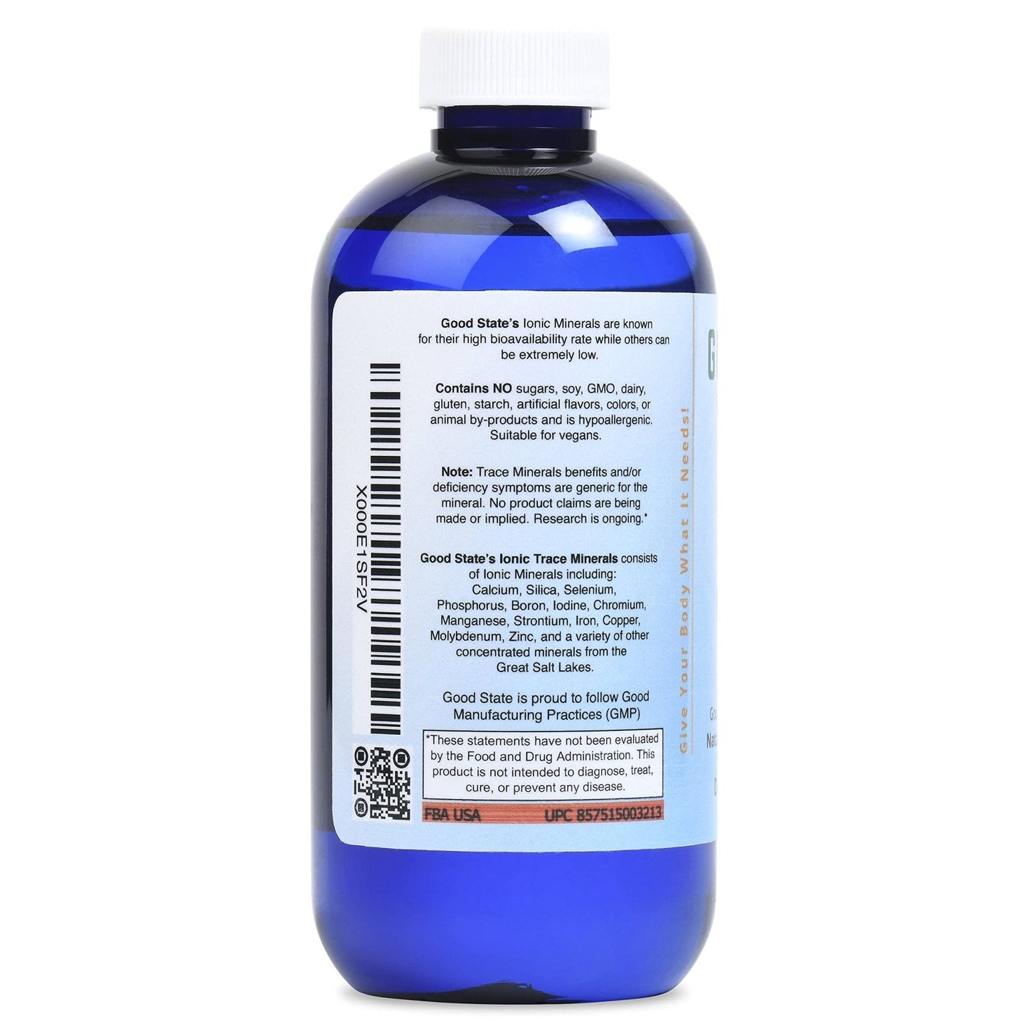 Good State Liquid Ionic Trace Minerals (96 servings at 125 mg - 8 fl oz) - PrimeBioHealth - canada supplements