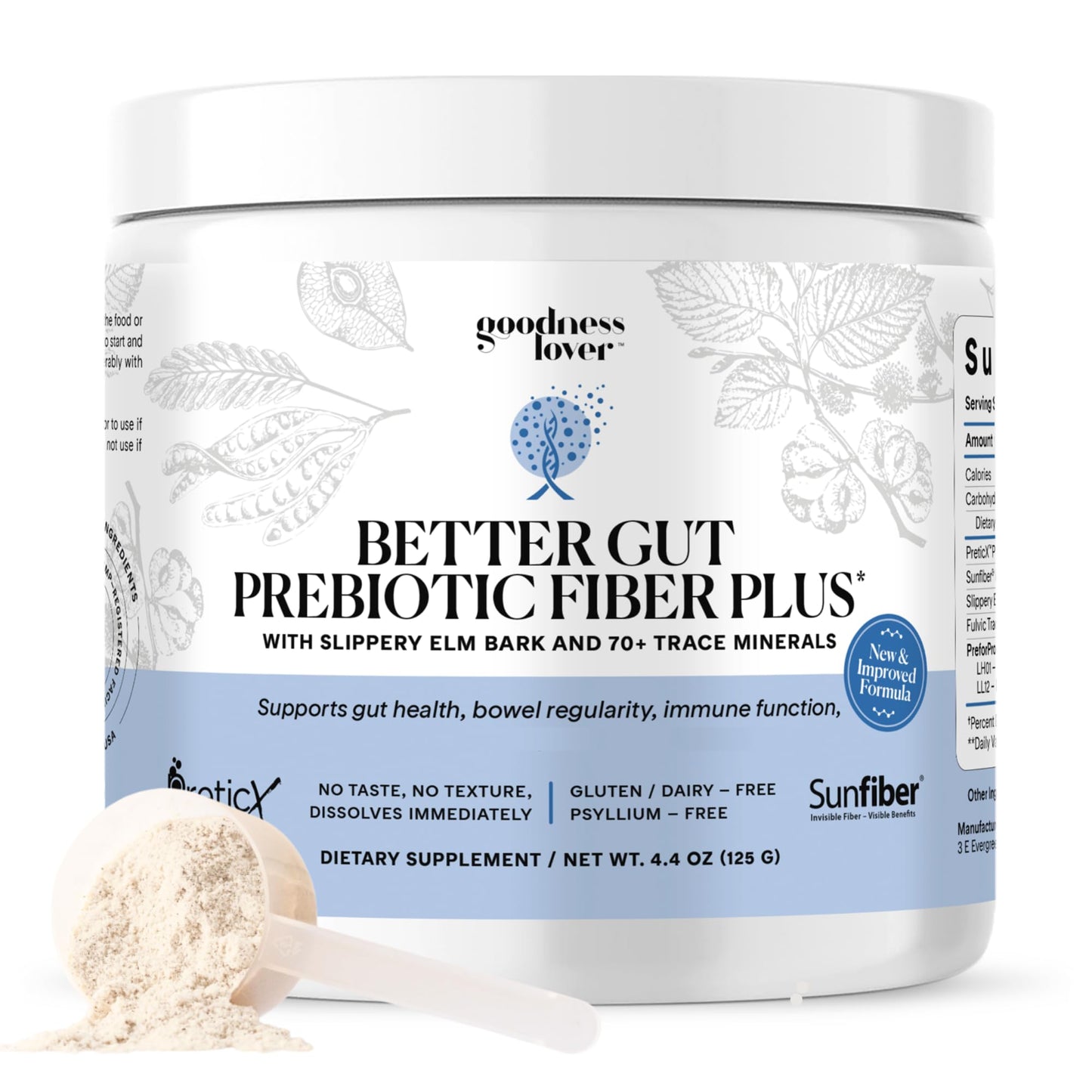 Goodness Lover Better Gut Prebiotic Fiber Plus, Digestive Health Supplement for Gut Health Support, Bloat Relief & Regularity Support, 30 Servings - PrimeBioHealth - canada supplements
